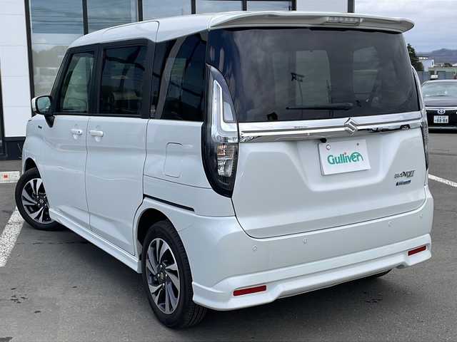 スズキ ソリオ バンディット HV MV 道東・釧路十勝 2024(令6)年 2.4万km ピュアホワイトP ・4WD/・社外SDナビ/（BT・FM・AM・iPod・USB・AUX）/・バックカメラ/・スマートキー×2/・プッシュスタート/・リアパーキングセンサー/・レーダークルーズコントロール/・デュアルカメラサポートブレーキ/・前席シートヒーター/・LEDヘッドライト/・フォグライト/。オートライト/・社外ドライブレコーダー/・横滑り防止/・電格ウィンカーミラー
