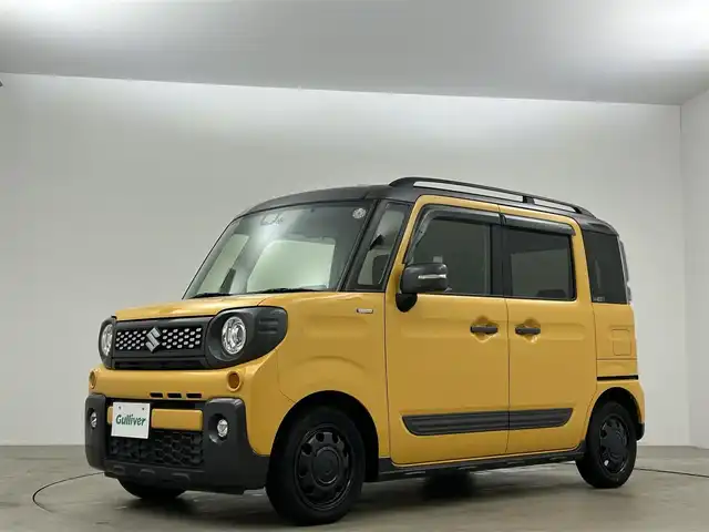 スズキ スペーシア ギア HYBRID XZターボ 岡山県 2019(平31)年 5.4万km アクティブイエロー/ガンメタリック2トーン ナビ　衝突軽減ブレーキ　両側パワースライドドア　ＥＴＣ　クルーズコントロール　バックカメラ　Ｂｌｕｅｔｏｏｔｈ　フルセグＴＶ　ドライブレコーダー　踏み間違い防止　シートヒーター　オートＬＥＤライト