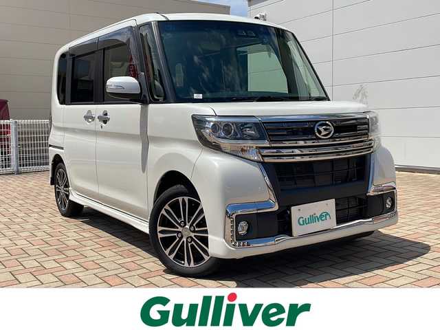ダイハツ タント カスタム RS トップED SA Ⅲ 鳥取県 2017(平29)年 6.8万km パールホワイトⅢ 純正ナビ/両側パワースライドドア/衝突被害軽減システム/ドライブレコーダー/バックカメラ/アイドリングストップ/フルセグTV/Bluetooth/CD/DVD/ETC/シートヒーター（運転席）/オートライト/LEDヘッドライト/フォグランプ/ステアリングスイッチ/革巻きステアリング/ウインカーミラー/ドアバイザー/2列目サンシェード