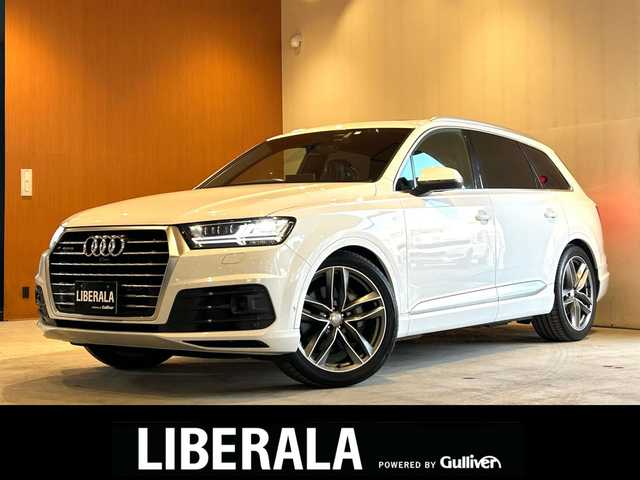 アウディ Ｑ７ 3．0TFSI クワトロ 道央・札幌 2018(平30)年 5.7万km グレイシアホワイトメタリック グレイシアホワイトメタリック/Sラインパッケージ/アダプティブエアサスペンション/パノラマサンルーフ/マトリクスLEDヘッドライト/21インチマットチタンルックポリッシュトAW/リアアシスタンスパッケージ/　・アウディサイドアシスト/　・アウディプレセンスリヤ/　・サイドエアバック/7シーターパッケージ/　・三列目シート/　・4ゾーンエアコン/　・前後シートヒーター/　・三ブラインド