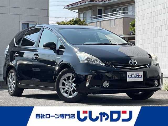 トヨタ プリウス α S チューンブラック 三重県 2014(平26)年 9.5万km ブラック (株)IDOMが運営する【じしゃロン四日市店】の自社ローン専用車両になります。こちらは現金またはオートローンご利用時の価格です。自社ローンご希望の方は別途その旨お申付け下さい/社外ALPINE　SDナビ/フルセグTV/（BT/CD/DVD/SD/FM）/バックカメラ/ETC/オートエアコン/前後ドライブレコーダー/プッシュスタート/電動格納ウィンカーミラー/ステアリングスイッチ