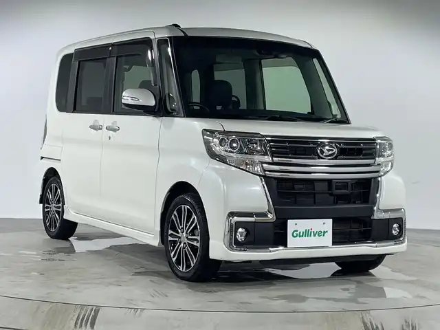 ダイハツ タント カスタム RS トップED SAⅡ 福岡県 2016(平28)年 6.8万km パールホワイトⅢ 社外8型SDナビ（フルセグTV/DVD/CD/BT）バックモニター両側パワスラETC衝突軽減ドラレコハーフレザーシートアイドリングストップスマートキープッシュスタート