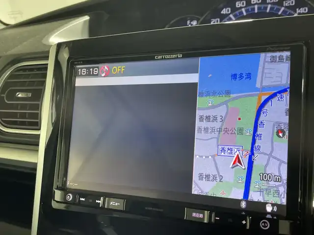 ダイハツ タント カスタム RS トップED SAⅡ 福岡県 2016(平28)年 6.8万km パールホワイトⅢ 社外8型SDナビ（フルセグTV/DVD/CD/BT）バックモニター両側パワスラETC衝突軽減ドラレコハーフレザーシートアイドリングストップスマートキープッシュスタート