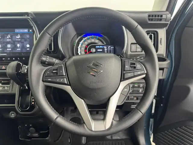 スズキ ハスラー Jスタイル ターボ 愛知県 2021(令3)年 0.6万km デニムブルー ガンメタリック 2トーン スズキデュアルブレーキサポート/純正9インチメモリーナビ/・Bluetooth/・フルセグ/・Applecarplay/レーダークルーズコントロール/アラウンドビューモニター/革巻きステアリング/ステアリングリモコン/シートヒータ（前席）/ディライト/前後ドライブレコーダー/ETC/パドルシフト/ルーフレール