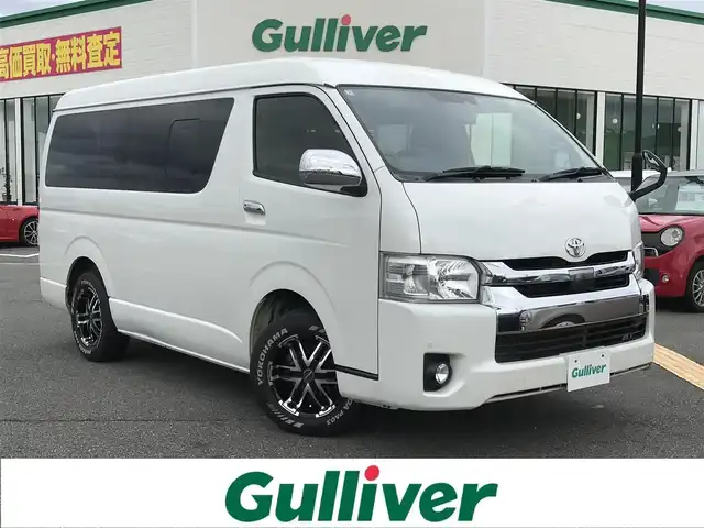トヨタ ハイエース GL 鳥取県 2018(平30)年 7.6万km ホワイトパールクリスタルシャイン 社外ナビ/CD/BT/バックカメラ/ETC・ドライブレコーダー/トヨタセーフティセンス/レーンキープアシスト/片側パワースライドドア/クリアランスソナー/レザー調シートカバー/ＭＴモード付/ハロゲンヘットライト/フォグライト/オートマチックハイビーム/社外16インチアルミホイール/ＹＯＫＯＨＡＭＡタイヤ（ホワイトレター）/リモコンキー/フロアマット/サマータイヤ積込/（タイヤ溝6部山）