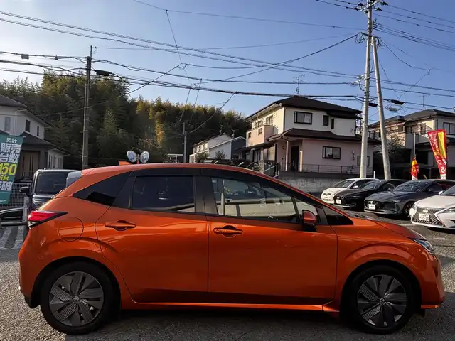 日産 ノート X 熊本県 2021(令3)年 5.3万km プレミアムコロナオレンジ 純正ナビ/【フルセグTV/Bluetooth/CD】/バックカメラ/エマージェンシブレーキ/車線逸脱警報/駐車支援/コーナーセンサー/オートハイビーム/オートLEDライト/フォグライト/ブレーキホールド/ETC/純正ドライブレコーダー/純正ドアバイザー/スマートキー