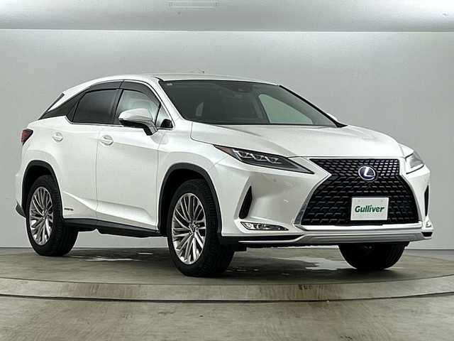 レクサス ＲＸ 450h バージョンL 愛知県 2021(令3)年 4.4万km ソニッククォーツ 純正12.3インチナビ/・フルセグ/・Bluetooth/・USB/全方位カメラ/レクサスセーフティシステム+/・プリクラッシュセーフティ/・レーントレーシングアシスト/・オートマチックハイビーム/・ロードサインアシスト/・レーダークルーズコントロール/ビルトインＥＴＣ2.0/全方位ドライブレコーダー/パワーバックドア/ブラインドスポットモニター/ヘッドアップディスプレイ/レッドレザーシート/運転席メモリシート/前席パワーシート/前席シートヒーター/前席シートベンチレーション/ステアリングヒーター/ステアリングスイッチ/パドルシフト/自動防眩ミラー/純正20インチAW/純正フロアマット/LEDオートライト