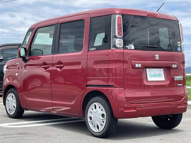スズキ スペーシア HYBRID X 佐賀県 2018(平30)年 6.1万km フェニックスレッドパール 純正メモリナビ/・フルセグTV/CD/DVD/SD/Bluetooth/全方位モニター/ETC/ヘッドアップディスプレイ/両側パワースライドドア/D席シートヒーター/ISOFIX対応/後席サーキュレーター/後席用サイドサンシェード/ステアリングリモコン/純正フロアマット/新車保証書/取扱説明書/スペアキー１本/車線逸脱警報機能/衝突被害軽減ブレーキ/パーキングセンサー