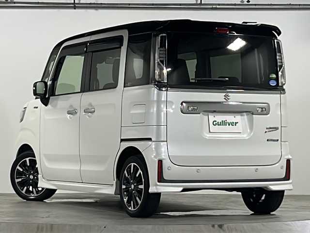 スズキ スペーシア カスタム HYBRID XS 広島県 2019(平31)年 6.5万km ピュアホワイトパール/ブラック2トーン デュアルセンサーブレーキ/社外ナビ/CD/DVD/DTV/Bluetooth/バックカメラ/両側パワースライドドア/LEDオートライト/ハーフレザー調シート/シートヒーター /ETC/ドライブレコーダー/コーナーセンサー (リア)/純正アルミホイール/フロアマット/ドアバイザー/スマートキー/プッシュスタート