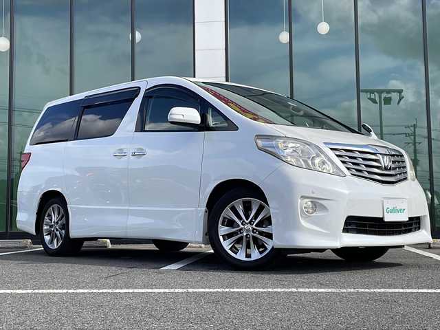 トヨタ アルファード 240S プライムセレクションⅡ 福岡県 2010(平22)年 14.3万km ホワイトパールクリスタルシャイン ・純正ナビ　フルセグ/・フリップダウンモニター/・両側パワースライドドア/・パワーバックドア/・スマートキー/・ウッドコンビうハンドル/・純正18インチアルミホイル/・フォグライト/・バックカメラ
