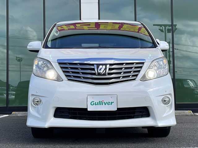トヨタ アルファード 240S プライムセレクションⅡ 福岡県 2010(平22)年 14.3万km ホワイトパールクリスタルシャイン ・純正ナビ　フルセグ/・フリップダウンモニター/・両側パワースライドドア/・パワーバックドア/・スマートキー/・ウッドコンビうハンドル/・純正18インチアルミホイル/・フォグライト/・バックカメラ