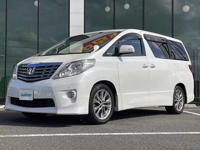 トヨタ アルファード 240S プライムセレクションⅡ 福岡県 2010(平22)年 14.3万km ホワイトパールクリスタルシャイン ・純正ナビ　フルセグ/・フリップダウンモニター/・両側パワースライドドア/・パワーバックドア/・スマートキー/・ウッドコンビうハンドル/・純正18インチアルミホイル/・フォグライト/・バックカメラ