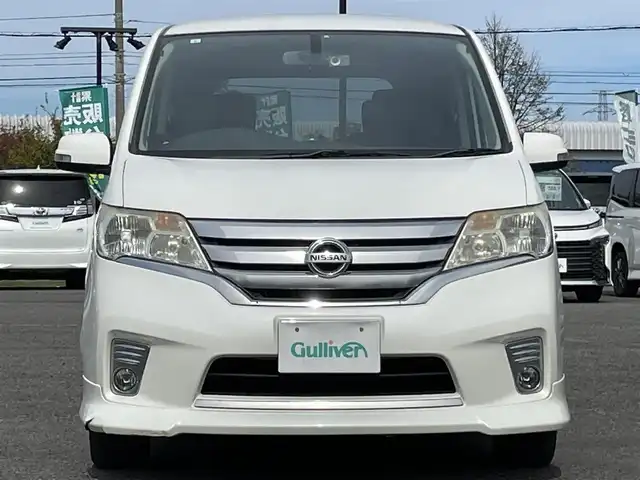 日産 セレナ ハイウェイスター 道央・札幌 2011(平23)年 11.7万km ブリリアントホワイトパール ４WD/社外HDDナビ/AM/FM/CD/DVD/SD/BT/フルセグ/クルーズコントロール/バックカメラ/ビルトインETC/アイドリングストップ/ECOMODE/両側パワースライドドア/社外フリップダウンモニター/革巻きステアリング/レーダー探知機/プッシュスタート/スマートキー/キセノンヘッドライト/オートライト/フォグランプ/電動格納ミラー/ウィンカーミラー/純正フロアマット/ドアバイザー