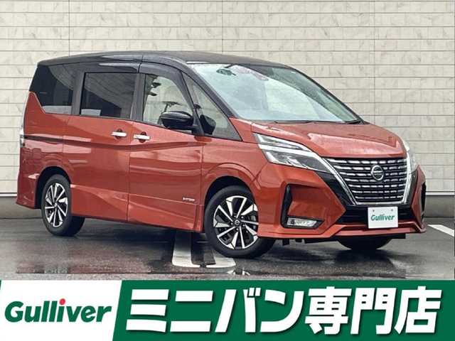 日産 セレナ ハイウェイスター V 福岡県 2020(令2)年 4万km サンライズオレンジ/ダイヤモンドブラック 純正10型SDナビ(フルセグTV/CD/DVD/BT)/全方位/コーナーセンサー/ブラインドスポット/後席フリップダウンモニター/ドラレコ/プロパイロット/両側電動/ETC/純正フロアマット/純正LED/純正アルミホイール/プッシュスタート/スマートキー