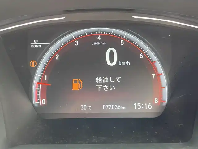 ホンダ シビック ハッチバック 山形県 2018(平30)年 7.2万km クリスタルブラックパール 6速マニュアル/車高調/ホンダセンシング/アダクティブクルーズコントロール　/シートヒーター　/純正ナビ／フルセグTV/CD/DVD/AM/FM/バックカメラ/スマートキー　/シートヒーター　/ドライブレコーダー　/ＥＴＣ