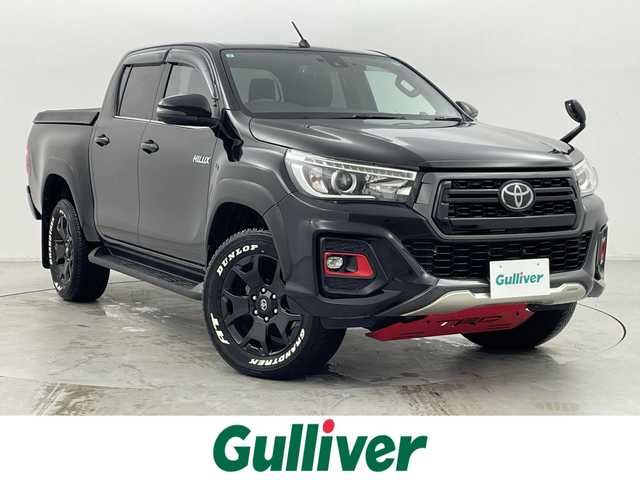 トヨタ ハイラックス Z ブラックラリーエディション 群馬県 2019(平31)年 4万km アティチュードブラックマイカ ＴＲＤトノカバー／アンダーカバー／フォグカバー／マフラーカッター　純正ベッドライナー　純正ナビ　バックカメラ　フルセグＴＶ　ＬＥＤヘッドライト　ホワイトレター　ＴＯＹＯＴＡデカール　４ＷＤ　禁煙車