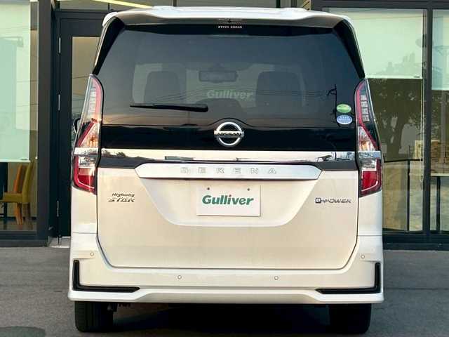 日産 セレナ e－パワー ハイウェイスター G 愛媛県 2019(令1)年 4.7万km ブリリアントホワイトパール 【DNクレーム無効】/純正ナビ（SD/DVD）/全周囲カメラ/フルセグTV/BT/追従有りクルーズコントロール/前後ドラレコ/プロパイロット/純正フリップダウンモニター/パーキングアシスト/ステアリングヒーター/両側パワースライドドア/USB/ETC/現状サマー（純正AW）（195/60/R16）