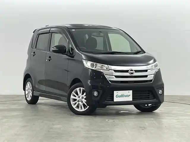 日産 デイズ ハイウェイスターX 福島県 2013(平25)年 5.4万km ブラック 純正7インチナビ/・フルセグ/TV/SD/CD/FM/AM/バックカメラ/ベンチシート/純正アルミホイール付きサマータイヤ/純正フロアマット/純正ドアバイザー/アイドリングストップ/ウィンカーミラー/プッシュスタート/・スマートキー