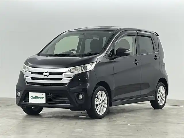 日産 デイズ ハイウェイスターX 福島県 2013(平25)年 5.4万km ブラック 純正7インチナビ/・フルセグ/TV/SD/CD/FM/AM/バックカメラ/ベンチシート/純正アルミホイール付きサマータイヤ/純正フロアマット/純正ドアバイザー/アイドリングストップ/ウィンカーミラー/プッシュスタート/・スマートキー