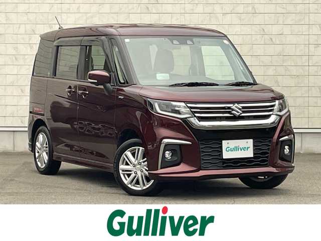 スズキ ソリオ HV MZ 群馬県 2021(令3)年 8.6万km メロウディープレッドパール スズキコネクト対応ナビ　/フルセグ・スマホ接続・Ｂｌｕｅｔｏｏｔｈ　/全周囲カメラ　/両側パワースライドドア　/ドラレコ　/セーフティサポート　/アダプティブクルーズコントロール　/衝突軽減ブレーキ　/レーンアシスト