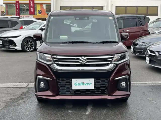 スズキ ソリオ HV MZ 群馬県 2021(令3)年 8.6万km メロウディープレッドパール スズキコネクト対応ナビ　/フルセグ・スマホ接続・Ｂｌｕｅｔｏｏｔｈ　/全周囲カメラ　/両側パワースライドドア　/ドラレコ　/セーフティサポート　/アダプティブクルーズコントロール　/衝突軽減ブレーキ　/レーンアシスト