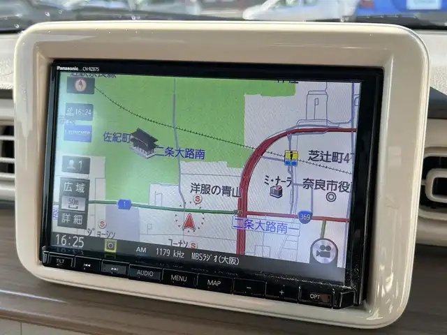 スズキ ラパン X 奈良県 2020(令2)年 2.2万km フォーンベージュM 走行距離　21367km（登録時）/スズキセーフティサポート/・レーザーレーダーと単眼カメラ/・デュアルセンサーブレーキサポート/・誤発信抑制機能/・車線逸脱警報/・ふらつき警報/・先行者発信お知らせ機能/・ハイビームアシスト/・標識認識機能/・後退時ブレーキサポート/・後方誤発進抑制機能/・リヤパーキングセンサー/シートヒーター(運転席）/SDナビ（CN-RZ875）/フルセグテレビ（CD・DVD・BT）/ETC車載器（ビルトインタイプ）/ステアリングスイッチ/ISOFIX/スマートキー