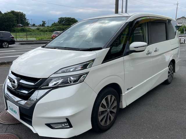 日産 セレナ ハイウェイスター 神奈川県 2016(平28)年 6.7万km ブリリアントホワイトパール 純正メモリナビ/MM516D-L/バックカメラ/ステアリングスイッチ/片側パワースライドドア/ALPINEフリップダウンモニター/ドライブレコーダー前後タイプ/スペアキー/ドアバイザー/プッシュスタート/ETC