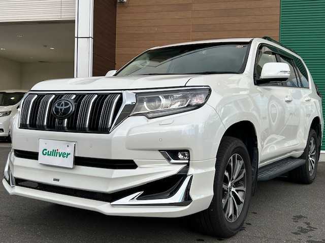 トヨタ ランドクルーザー プラド TX Lパッケージ 静岡県 2021(令3)年 2.5万km ホワイトパールクリスタルシャイン 純正ナビ/AM/FM/BT/フルセグ/全方位カメラ/純正フロアマット/レーダークルーズコントロール/レザーシート/サンルーフ/オートライト/ドライブレコーダー前後/モデリスタエアロ/ETC2.0