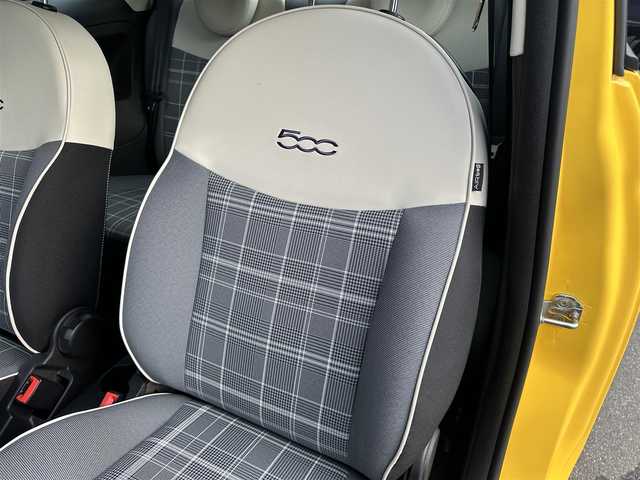 フィアット ５００ ミモザ 福島県 2020(令2)年 1.5万km ジアッロ・ジネストラ 300台限定車/純正ディスプレイオーディオ(BT/USB)/AppleCarePlay/ハーフレザー/スタッドレス着用(14inch)/ドライブレコーダー(前方)/ETC/ステアリングスイッチ/純正フロアマット/フロントフォグランプ