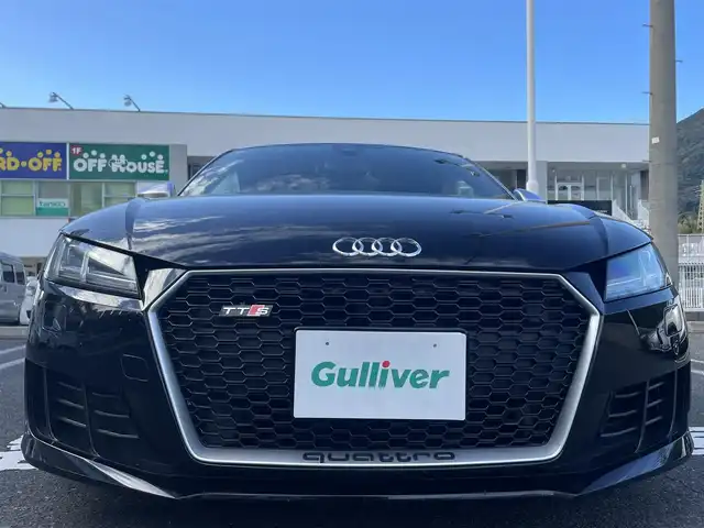 アウディ ＴＴクーペ 2．0 TFSI 長崎県 2015(平27)年 8万km ミトスブラックメタリック 純正ナビ（AM、FM、BT、フルセグ）/MT付きAT/パドルシフト/ETC/デジタルインナーミラー型ドラレコ/ステアリングスイッチ/バーチャルコックピット/電動リアスポイラー/革巻きステアリング/フロアマット/取扱説明書/保証書