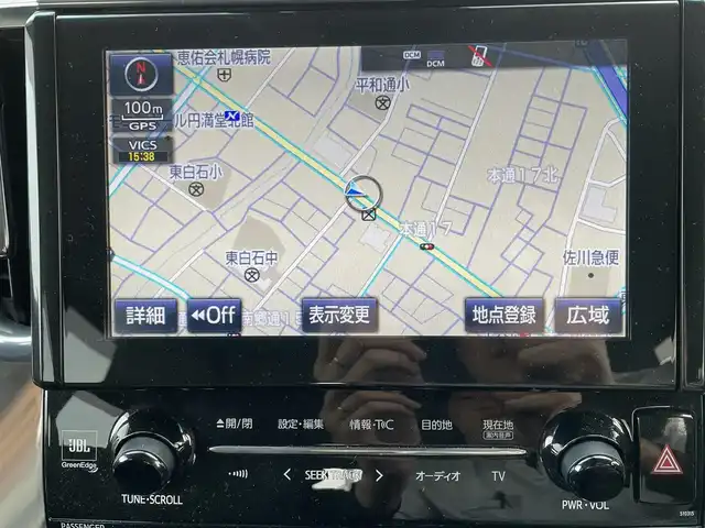 トヨタ ヴェルファイア ZG 道央・札幌 2018(平30)年 0.5万km ホワイトパールクリスタルシャイン ・４WD/・ワンオーナー/・衝突軽減ブレーキ/・寒冷地仕様/・両側パワースライドドア/・ローダウン/・ハーフレザーシート/・パワーシート/・ブラインドスポットモニター/・デジタルインナーミラー/・純正ナビ/　CD＆DVD＆BT＆TV/・バックカメラ/・フリップダウンモニター/・パーキングアシスト/・レーダークルーズコントロール/・シートヒーター/・アイドリングストップ/・コーナーセンサー/・レーンキープアシスト/・純正エンジンスターター/・前後ドライブレコーダー/・パワーバックドア/・オートエアコン/・オートライト/・オートリトラミラー/・レインセンサーワイパー/・ワイパー熱線/・ステアリングヒーター/・プッシュスタート/・スマートキー/・MT付きAT/・ビルトインETC/・社外AW＆冬タイヤ積込/・純正サスペンション積込/・JBLプレミアムサウンド/・純正フロアマット/・ウィンカーミラー/・フォグライト/・ドアバイザー/・スペアキー