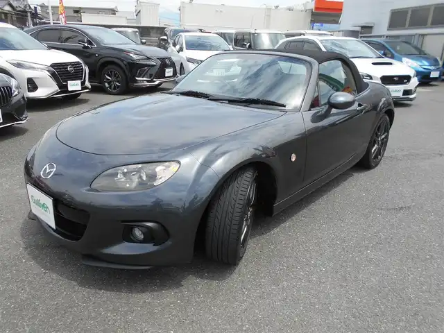 マツダ ロードスター RS 福岡県 2014(平26)年 3.8万km メテオグレーマイカ ロードスター・RS・6F/車検R8年5月16日/登録時走行距離（38063km）/AutoExe(ストリートスポーツサス.キット)/R6年11月16日取付ディーラー記録簿有り/社外SDナビ・フルセグTV（AVN-7500S)/DVDビデオ再生可・bluetooth/社外バックカメラ/スマートキー/HIDヘッドライト/ステアリングスイッチ/純正アルミホイール16