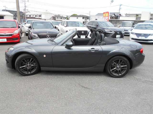 マツダ ロードスター RS 福岡県 2014(平26)年 3.8万km メテオグレーマイカ ロードスター・RS・6F/車検R8年5月16日/登録時走行距離（38063km）/AutoExe(ストリートスポーツサス.キット)/R6年11月16日取付ディーラー記録簿有り/社外SDナビ・フルセグTV（AVN-7500S)/DVDビデオ再生可・bluetooth/社外バックカメラ/スマートキー/HIDヘッドライト/ステアリングスイッチ/純正アルミホイール16