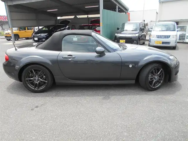マツダ ロードスター RS 福岡県 2014(平26)年 3.8万km メテオグレーマイカ ロードスター・RS・6F/車検R8年5月16日/登録時走行距離（38063km）/AutoExe(ストリートスポーツサス.キット)/R6年11月16日取付ディーラー記録簿有り/社外SDナビ・フルセグTV（AVN-7500S)/DVDビデオ再生可・bluetooth/社外バックカメラ/スマートキー/HIDヘッドライト/ステアリングスイッチ/純正アルミホイール16