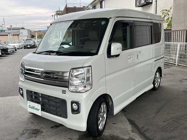 スズキ エブリィ ワゴン PZターボ スペシャル 京都府 2019(令1)年 5.9万km パールホワイト ＳＤナビ　/ワンセグテレビ/ハイルーフ/ローダウン/両側パワースライド　/ＬＥＤヘッドライト　/ドライブレコーダー　/スマートキー　/ウィンカーミラー　/ＥＴＣ　/フォグライト　/ＡＵＴＯＳＴＥＰ　/衝突被害軽減システム/横滑り防止装置/オートライト/Wエアバック/純正スプリング搭載/Bluetooth接続/CD