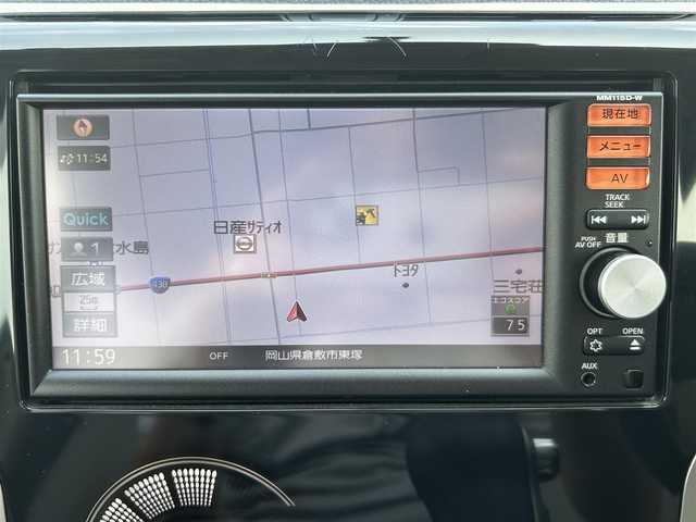 日産 デイズ X 岡山県 2015(平27)年 7.5万km ホワイトパール 登録時走行距離74157km/純正ナビ/フルセグTV(AM.FM.CD.TV.BT)/全方位カメラ/アイドリングストップ/14インチ社外AW/スマートキー/プッシュスタート/ドアバイザー/ウィンカーミラー