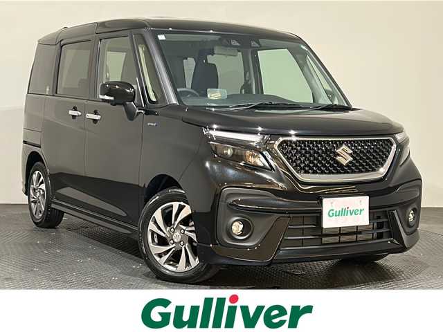 スズキ ソリオ バンディット HV SV 愛媛県 2024(令6)年 0.1万km スーパーブラックパール デュアルカメラブレーキサポート/アダプティブクルーズ/社外10インチナビ/ワンセグTV/Bluetooth/USB/両側パワースライドドア /ヘッドアップディスプレイ/前席シートヒーター/純正15インチアルミホイール