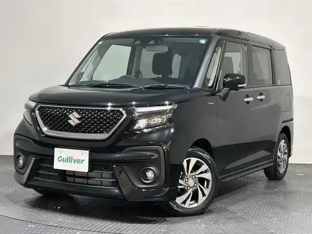 スズキ ソリオ バンディット HV SV 愛媛県 2024(令6)年 0.1万km スーパーブラックパール デュアルカメラブレーキサポート/アダプティブクルーズ/社外10インチナビ/ワンセグTV/Bluetooth/USB/両側パワースライドドア /ヘッドアップディスプレイ/前席シートヒーター/純正15インチアルミホイール