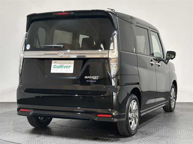 スズキ ソリオ バンディット HV SV 愛媛県 2024(令6)年 0.1万km スーパーブラックパール デュアルカメラブレーキサポート/アダプティブクルーズ/社外10インチナビ/ワンセグTV/Bluetooth/USB/両側パワースライドドア /ヘッドアップディスプレイ/前席シートヒーター/純正15インチアルミホイール