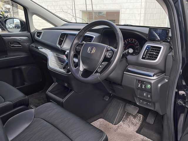 ホンダ オデッセイ アブソルート EX 青森県 2014(平26)年 10.2万km プレミアムヴィーナスブラックP 4WD/純正8ナビインチナビ・フルセグTV/CD・DVD・Bluetooth・SD/バックカメラ/両側パワースライドドア/合皮コンビシート/運転席パワーシート/あんしんパッケージ/衝突軽減ブレーキ/クルーズコントロール/ブラインドスポットインフォメーション/ビルトインETC/前方ドライブレコーダー/LEDヘッドライト/フォグランプ/BLITZ車高調/純正17インチアルミ