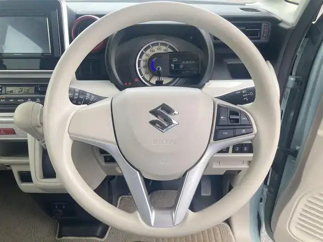 スズキ スペーシア HYBRID X 岡山県 2021(令3)年 0.5万km オフブルーメタリック/ホワイト2トーン ディスプレイオーディオ　DDX4190BT/Bluetooth、AM、FM、CD再生/シートバックテーブル/バックカメラ/USB充電ポート2口/コーナーポール/両側パワースライドドア/前後ドライブレコーダー　Y-210R/運転席シートヒーター/スマートキー/プッシュスタート