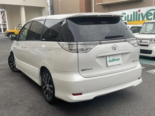 トヨタ エスティマ アエラス 静岡県 2012(平24)年 7.3万km ホワイトパールクリスタルシャイン ワンオーナー/純正ナビ/フルセグTV/DVD/CD/SD/BT/バックカメラ/純正フリップダウンモニター/両側パワースライドドア/ビルトインETC/HIDヘッドライト/ステアリングスイッチ/クルーズコントロール/スマートキー×2/保証書/取扱説明書/ナビ取扱説明書