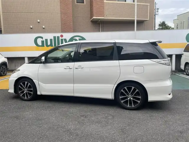 トヨタ エスティマ アエラス 静岡県 2012(平24)年 7.3万km ホワイトパールクリスタルシャイン ワンオーナー/純正ナビ/フルセグTV/DVD/CD/SD/BT/バックカメラ/純正フリップダウンモニター/両側パワースライドドア/ビルトインETC/HIDヘッドライト/ステアリングスイッチ/クルーズコントロール/スマートキー×2/保証書/取扱説明書/ナビ取扱説明書