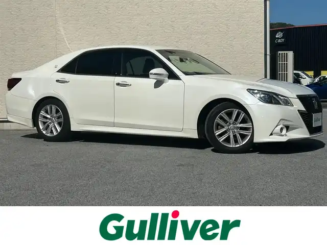 トヨタ クラウン アスリート S 滋賀県 2013(平25)年 13.3万km ホワイトパールクリスタルシャイン 純正メーカーナビ/（AM/FM/CD/DVD/TVフルセグHDD/Bluetooth/USB）/プリクラッシュブレーキアシスト/ETC/バックカメラ/クルーズコントロール/コーナーセンサー/ステアリングスイッチ/ハンズフリーフォン/シートヒーターD/N/シートベンチレーションD/N/パワーシートD/N/オートエアコン/オートライト/プッシュスタート/スマートキー/電動格納ミラー/レーダー付きルームミラー/USB/純正フロアマット/純正ドアバイザー