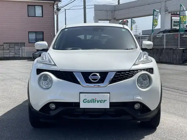 日産 ジューク 15RX Vセレクション 群馬県 2019(令1)年 10.2万km ブリリアントホワイトパール 社外ナビ/CD/DVD/TV/Bluetooth/レーンキープアシスト/衝突軽減システム/バックカメラ、全方位カメラ/ETC/ウィンカーミラー/電動格納ミラー/フォグランプ/純正アルミホイール/アイドリングストップ
