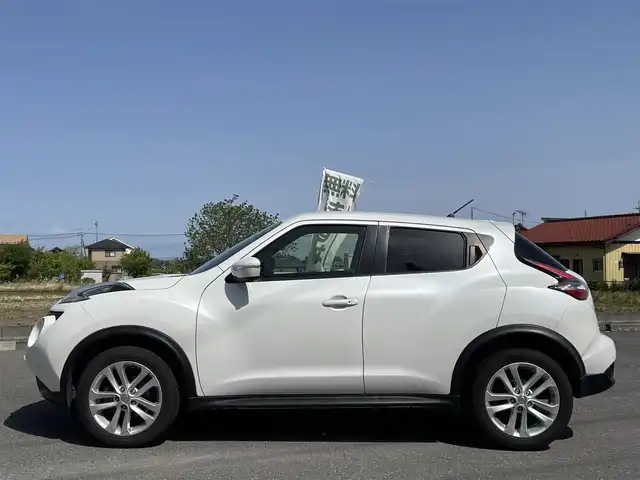 日産 ジューク 15RX Vセレクション 群馬県 2019(令1)年 10.2万km ブリリアントホワイトパール 社外ナビ/CD/DVD/TV/Bluetooth/レーンキープアシスト/衝突軽減システム/バックカメラ、全方位カメラ/ETC/ウィンカーミラー/電動格納ミラー/フォグランプ/純正アルミホイール/アイドリングストップ