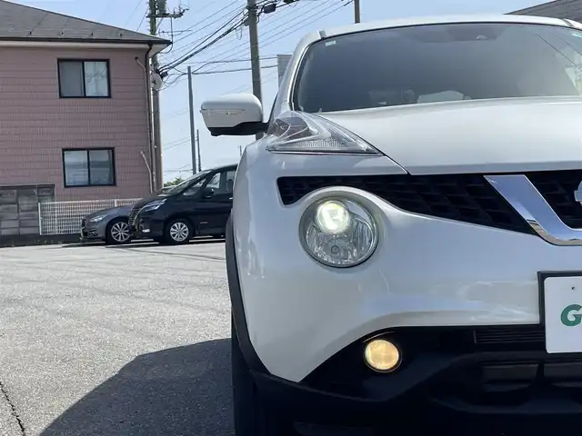 日産 ジューク 15RX Vセレクション 群馬県 2019(令1)年 10.2万km ブリリアントホワイトパール 社外ナビ/CD/DVD/TV/Bluetooth/レーンキープアシスト/衝突軽減システム/バックカメラ、全方位カメラ/ETC/ウィンカーミラー/電動格納ミラー/フォグランプ/純正アルミホイール/アイドリングストップ