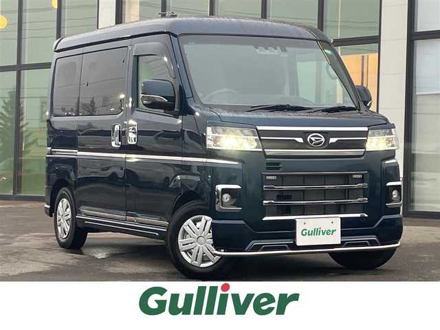 ダイハツ アトレー バン RS 道南・函館 2022(令4)年 0.9万km レーザーブルークリスタルシャイン ・社外ナビ(AVIC-CW912)/・フルセグＴＶ/・両側パワースライドドア/・衝突被害軽減ブレーキ/・レーダークルーズコントロール/・革調シートカバー/・前後コーナーセンサー/・前後ドライブレコーダー/・オートマチックハイビーム/・横滑り防止装置/・ＥＴＣ/・新車時保証書/・取扱説明書/・スマートキー×２