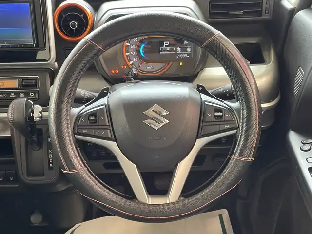 スズキ スペーシア ギア HYBRID XZターボ 埼玉県 2019(平31)年 2.5万km アクティブイエロー/ガンメタリック2トーン デュアルセンサーブレーキサポート　/メモリナビ/　　CD/DVD/BT/フルセグ　/バックカメラ　/両側パワースライドドア　/クルーズコントロール　 /LEDオートライト　/シートヒーター　/純正14インチアルミホイール　/ステアリングスイッチ/パドルシフト　/ETC