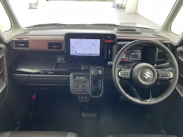 スズキ スペーシア カスタム HYBRID XS 宮城県 2023(令5)年 1.1万km ピュアホワイトP 純正9型ナビ/全方位モニター/両側パワースライドドア/純正15インチアルミホイール/ヘッドアップディスプレイ/ハーフレザーシート/・DN席シートヒーター/LEDヘッドライト/・フォグランプ/クルーズコントロール/・追従走行付き/LDP/ACC/DSBS